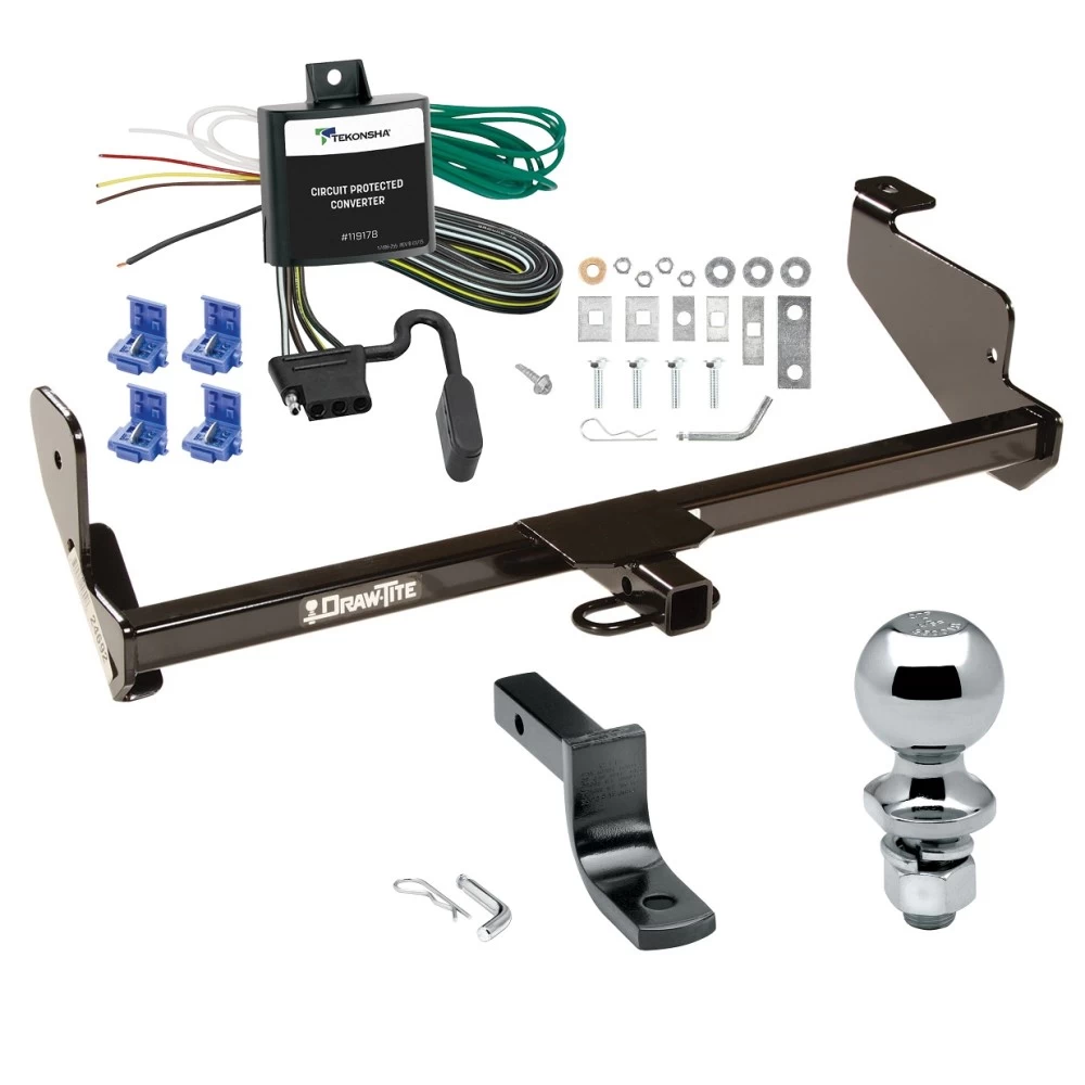 Trailer Tow Hitch For 00-03 Ford Focus Sedan Complete Package w/ Wiring Draw Bar and 1-7/8" Ball