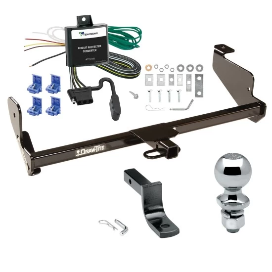 Trailer Tow Hitch For 00-03 Ford Focus Sedan Complete Package w/ Wiring Draw Bar and 1-7/8" Ball