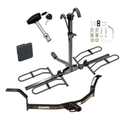 Trailer Tow Hitch For 01-05 Honda Civic Coupe & Sedan Platform Style 2 Bike Rack w/ Hitch Lock and Cover