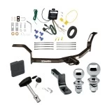 Trailer Tow Hitch For 01-05 Honda Civic Sedan Deluxe Package Wiring 2" and 1-7/8" Ball and Lock
