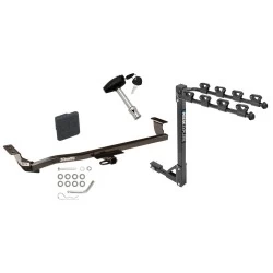 Trailer Tow Hitch w/ 4 Bike Rack For 93-07 Subaru Impreza tilt away adult or child arms fold down carrier w/ Lock and Cover