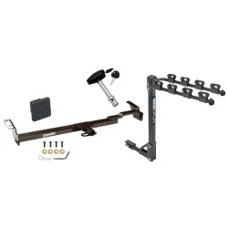 Trailer Tow Hitch w/ 4 Bike Rack For 97-04 Toyota Camry 99-03 Solara tilt away adult or child arms fold down carrier w/ Lock and Cover
