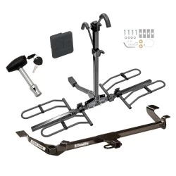 Trailer Tow Hitch For 05-10 Chevy Cobalt 05-06 Pontiac Pursuit Platform Style 2 Bike Rack w/ Hitch Lock and Cover