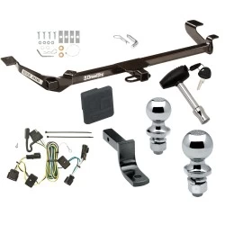 Trailer Tow Hitch For 05-06 Pontiac G5 Pursuit 05-10 Chevrolet Cobalt Deluxe Package Wiring 2" and 1-7/8" Ball and Lock