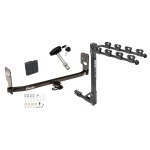 Trailer Tow Hitch w/ 4 Bike Rack For 05-09 Ford Mustang V6 V8 Models GT Only tilt away adult or child arms fold down carrier w/ Lock and Cover