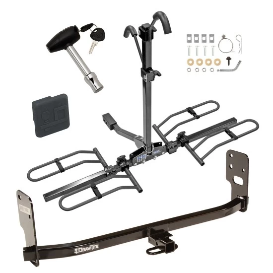 Trailer Tow Hitch For 05-09 Ford Mustang V6 V8 Models GT Only Platform Style 2 Bike Rack w/ Hitch Lock and Cover