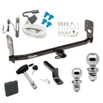 Trailer Tow Hitch For 05-09 Ford Mustang Deluxe Package Wiring 2" and 1-7/8" Ball and Lock