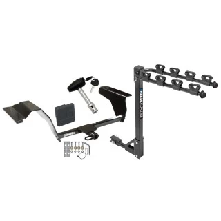 Trailer Tow Hitch w/ 4 Bike Rack For 04-11 Chevy Cobalt HHR G5 GT Ion 3 Red Line tilt away adult or child arms fold down carrier w/ Lock and Cover