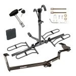 Trailer Tow Hitch For 06-15 Honda Civic Coupe Sedan Si Hybrid Platform Style 2 Bike Rack w/ Hitch Lock and Cover