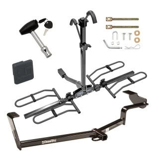 Trailer Tow Hitch For 06-15 Honda Civic Coupe Sedan Si Hybrid Platform Style 2 Bike Rack w/ Hitch Lock and Cover