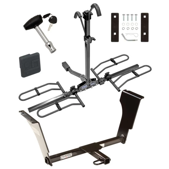 Trailer Tow Hitch For 03-07 Cadillac CTS 08-13 Sedan 05-11 STS Platform Style 2 Bike Rack w/ Hitch Lock and Cover