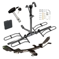 Trailer Tow Hitch For 03-09 Mazda 6 Fusion MKZ Zephyr Platform Style 2 Bike Rack w/ Hitch Lock and Cover