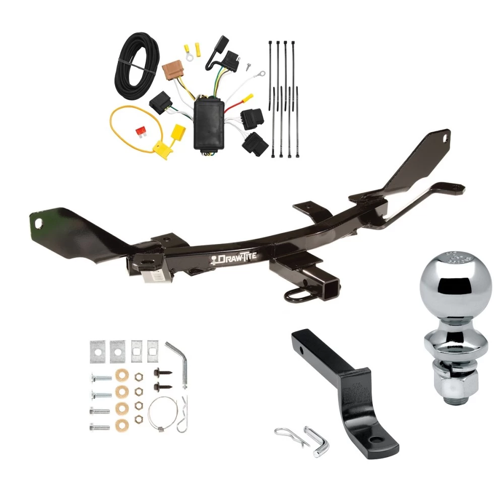 Trailer Tow Hitch For 06-09 Ford Fusion All Models Complete Package w/ Wiring Draw Bar and 1-7/8" Ball