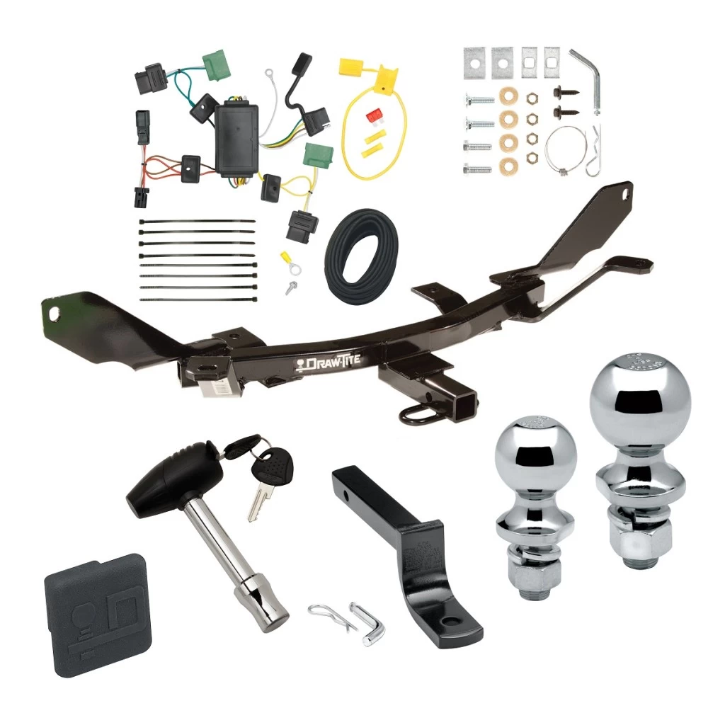 Trailer Tow Hitch For 06-09 Mercury Milan All Models Deluxe Package Wiring 2" and 1-7/8" Ball and Lock