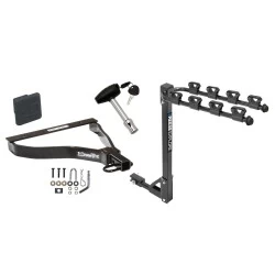 Trailer Tow Hitch w/ 4 Bike Rack For 07-08 Honda Fit tilt away adult or child arms fold down carrier w/ Lock and Cover