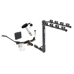 Trailer Tow Hitch w/ 4 Bike Rack For 03-07 Honda Accord Sedan & Coupe tilt away adult or child arms fold down carrier w/ Lock and Cover