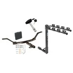 Trailer Tow Hitch w/ 4 Bike Rack For 97-01 Honda CR-V tilt away adult or child arms fold down carrier w/ Lock and Cover