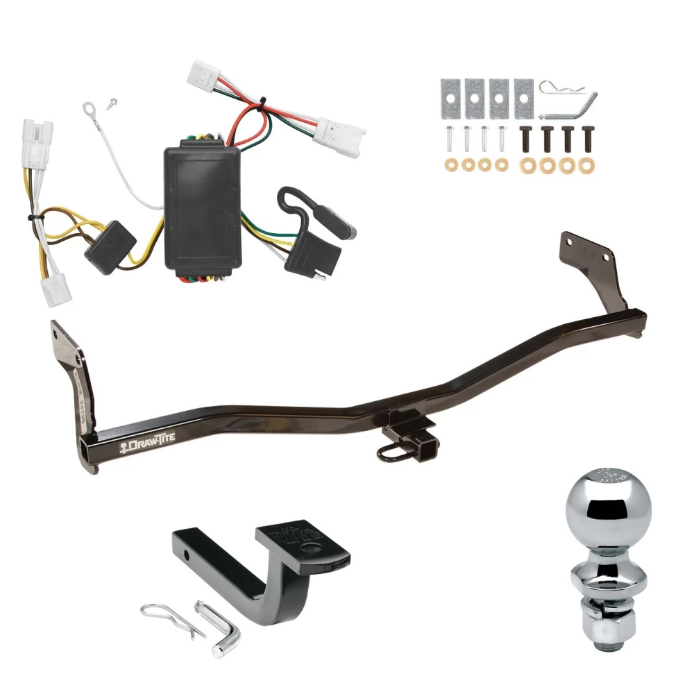 Trailer Tow Hitch For 07-10 Hyundai Elantra Complete Package w/ Wiring Draw Bar and 1-7/8" Ball