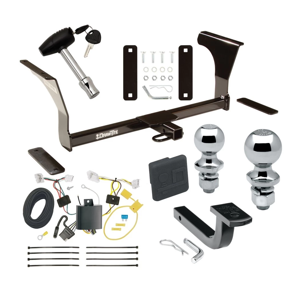 Trailer Tow Hitch For 16-25 Nissan Altima All Models Deluxe Package Wiring 2" and 1-7/8" Ball and Lock
