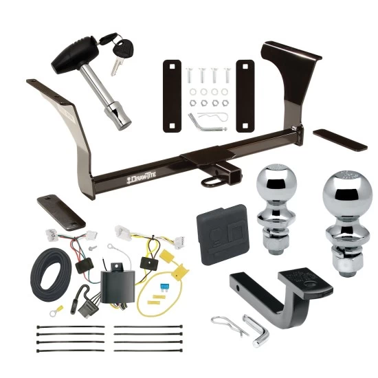 Trailer Tow Hitch For 16-25 Nissan Altima All Models Deluxe Package Wiring 2" and 1-7/8" Ball and Lock