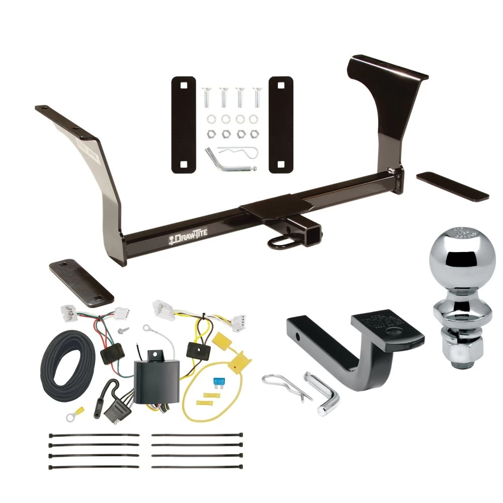 Trailer Tow Hitch For 16-25 Nissan Altima All Models Complete Package w/ Wiring Draw Bar and 2" Ball