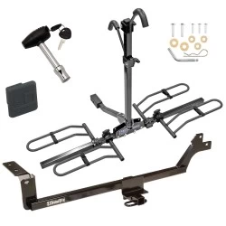 Trailer Tow Hitch For 07-12 KIA Rondo Platform Style 2 Bike Rack w/ Hitch Lock and Cover