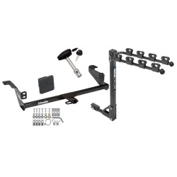 Trailer Tow Hitch w/ 4 Bike Rack For 08-11 Ford Focus 2 or 4-Door tilt away adult or child arms fold down carrier w/ Lock and Cover