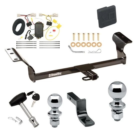 Trailer Tow Hitch For 09-14 Toyota Matrix 09-10 Pontiac Vibe Exc GT Deluxe Package Wiring 2" and 1-7/8" Ball and Lock