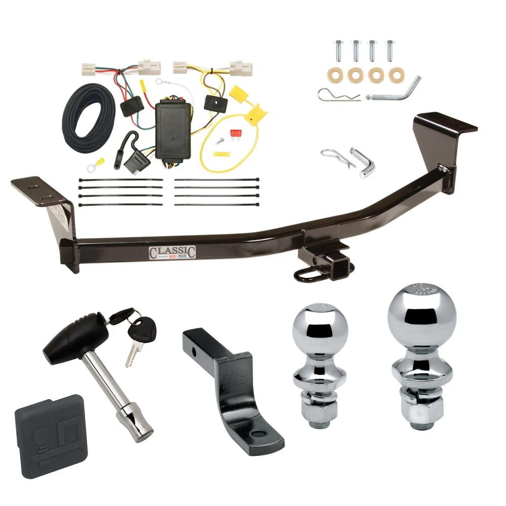 Trailer Tow Hitch For 11-15 Scion xB Deluxe Package Wiring 2" and 1-7/8" Ball and Lock