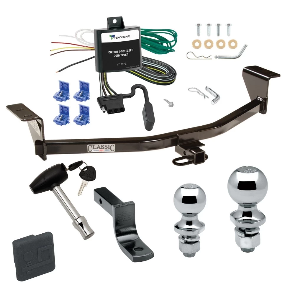 Trailer Tow Hitch For 11-13 Scion tC Deluxe Package Wiring 2" and 1-7/8" Ball and Lock