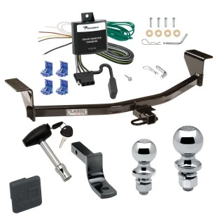 Trailer Tow Hitch For 11-13 Scion tC Deluxe Package Wiring 2" and 1-7/8" Ball and Lock