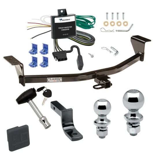 Trailer Tow Hitch For 11-13 Scion tC Deluxe Package Wiring 2" and 1-7/8" Ball and Lock