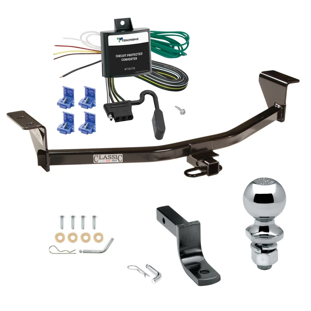 Trailer Tow Hitch For 11-13 Scion tC Complete Package w/ Wiring Draw Bar and 2" Ball