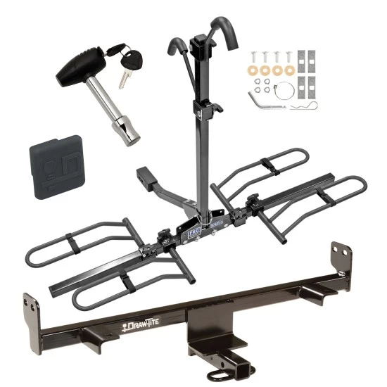 Trailer Tow Hitch For 04-09 Mazda 3 Platform Style 2 Bike Rack w/ Hitch Lock and Cover