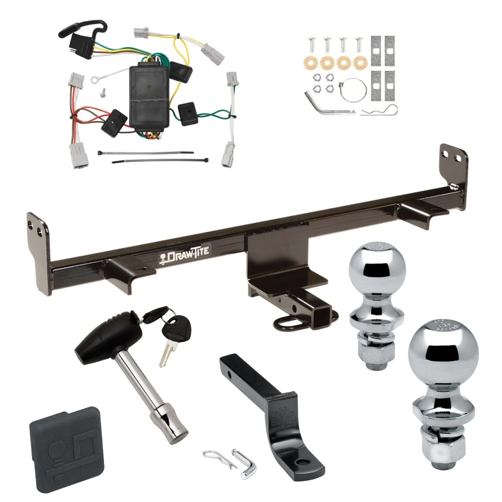 Trailer Tow Hitch For 04-09 Mazda 3 All Models Deluxe Package Wiring 2" and 1-7/8" Ball and Lock