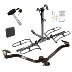 Trailer Tow Hitch For 07-13 Suzuki SX4 Sportback Platform Style 2 Bike Rack w/ Hitch Lock and Cover