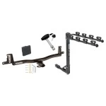 Trailer Tow Hitch w/ 4 Bike Rack For 06-14 Toyota Yaris 07-11 Sedan tilt away adult or child arms fold down carrier w/ Lock and Cover