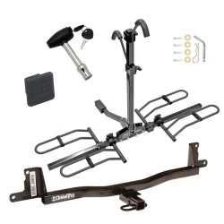 Trailer Tow Hitch For 06-14 Toyota Yaris 07-11 Sedan Platform Style 2 Bike Rack w/ Hitch Lock and Cover