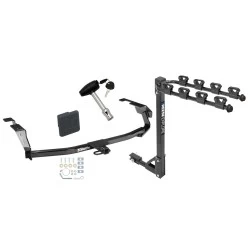 Trailer Tow Hitch w/ 4 Bike Rack For 09-13 Honda Fit tilt away adult or child arms fold down carrier w/ Lock and Cover