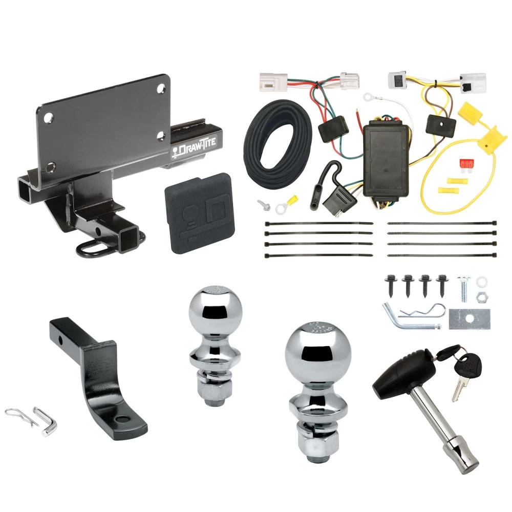 Trailer Tow Hitch For 07-08 INFINITI G35 09-13 G37 Deluxe Package Wiring 2" and 1-7/8" Ball and Lock