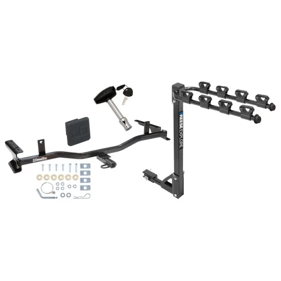 Trailer Tow Hitch w/ 4 Bike Rack For 09-13 Mazda 6 tilt away adult or child arms fold down carrier w/ Lock and Cover