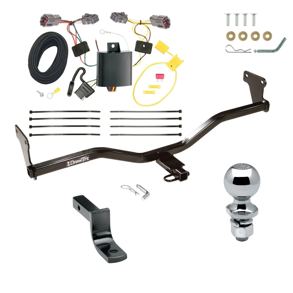 Trailer Tow Hitch For 10-13 KIA Soul w/ LED Taillights Complete Package w/ Wiring Draw Bar and 2" Ball