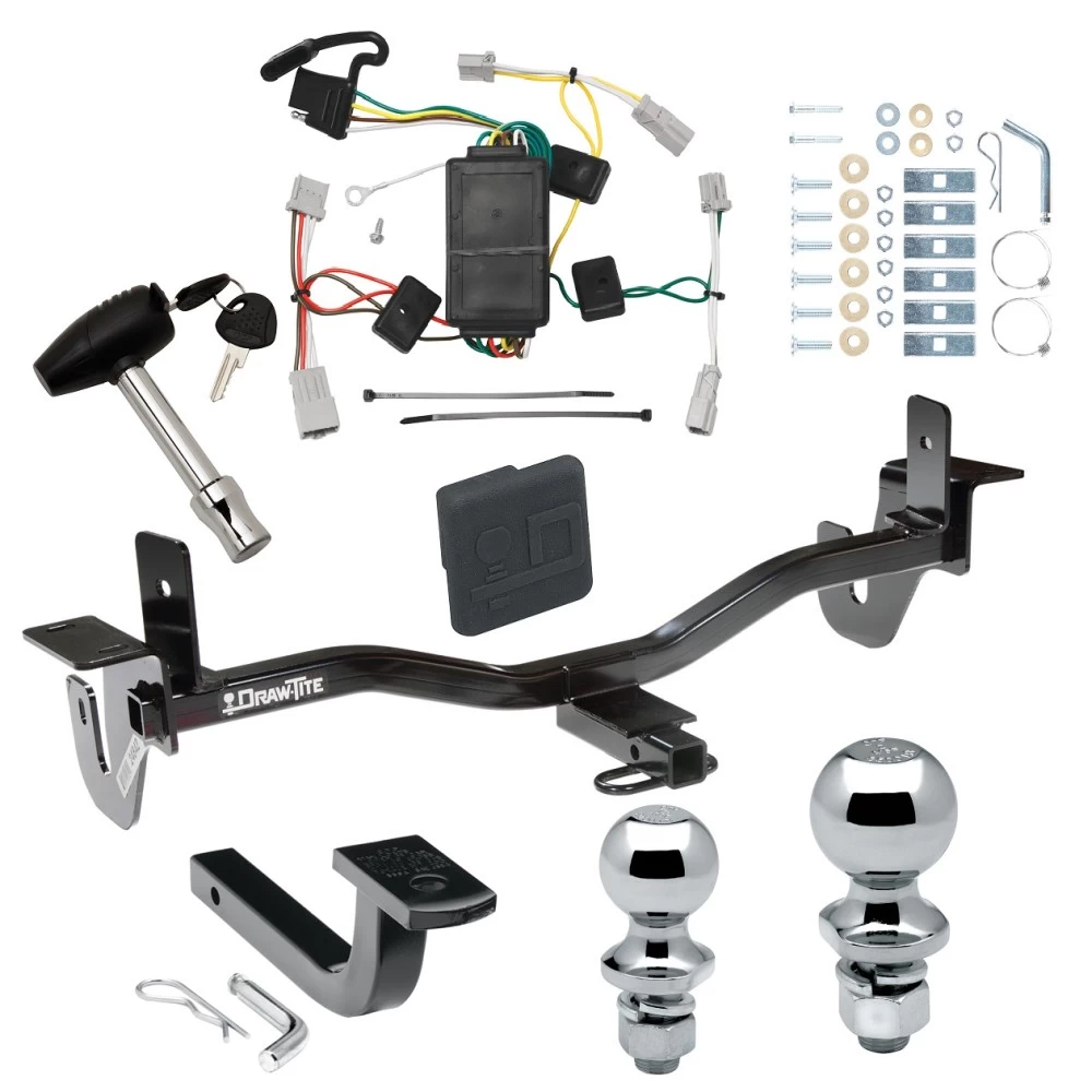 Trailer Tow Hitch For 10-13 Mazda 3 Sedan w/o LED Taillights Deluxe Package Wiring 2" and 1-7/8" Ball and Lock