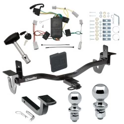 Trailer Tow Hitch For 10-13 Mazda 3 Sedan w/o LED Taillights Deluxe Package Wiring 2" and 1-7/8" Ball and Lock