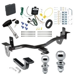 Trailer Tow Hitch For 10-13 Mazda 3 Sedan w/ LED Taillights Deluxe Package Wiring 2" and 1-7/8" Ball and Lock