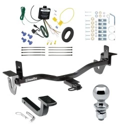 Trailer Tow Hitch For 10-13 Mazda 3 Sedan w/ LED Taillights Complete Package w/ Wiring Draw Bar and 2" Ball