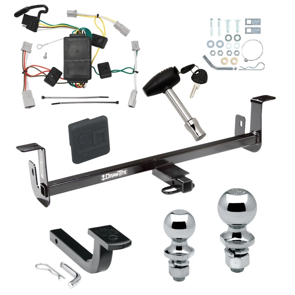 Trailer Tow Hitch For 10-13 Mazda 3 Hatchback w/o LED Taillights Deluxe Package Wiring 2" and 1-7/8" Ball and Lock