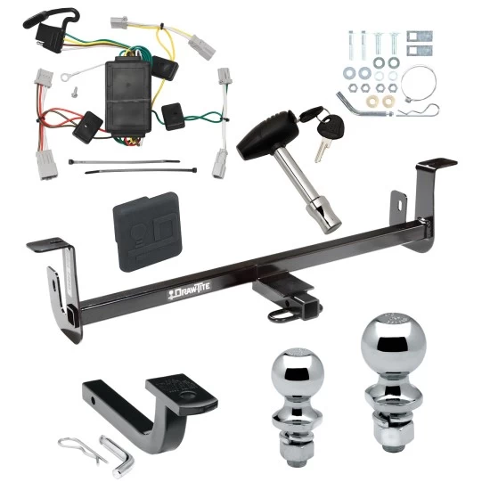 Trailer Tow Hitch For 10-13 Mazda 3 Hatchback w/o LED Taillights Deluxe Package Wiring 2" and 1-7/8" Ball and Lock