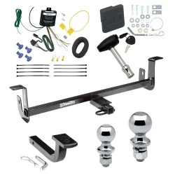 Trailer Tow Hitch For 10-13 Mazda 3 Hatchback w/ LED Taillights Deluxe Package Wiring 2" and 1-7/8" Ball and Lock