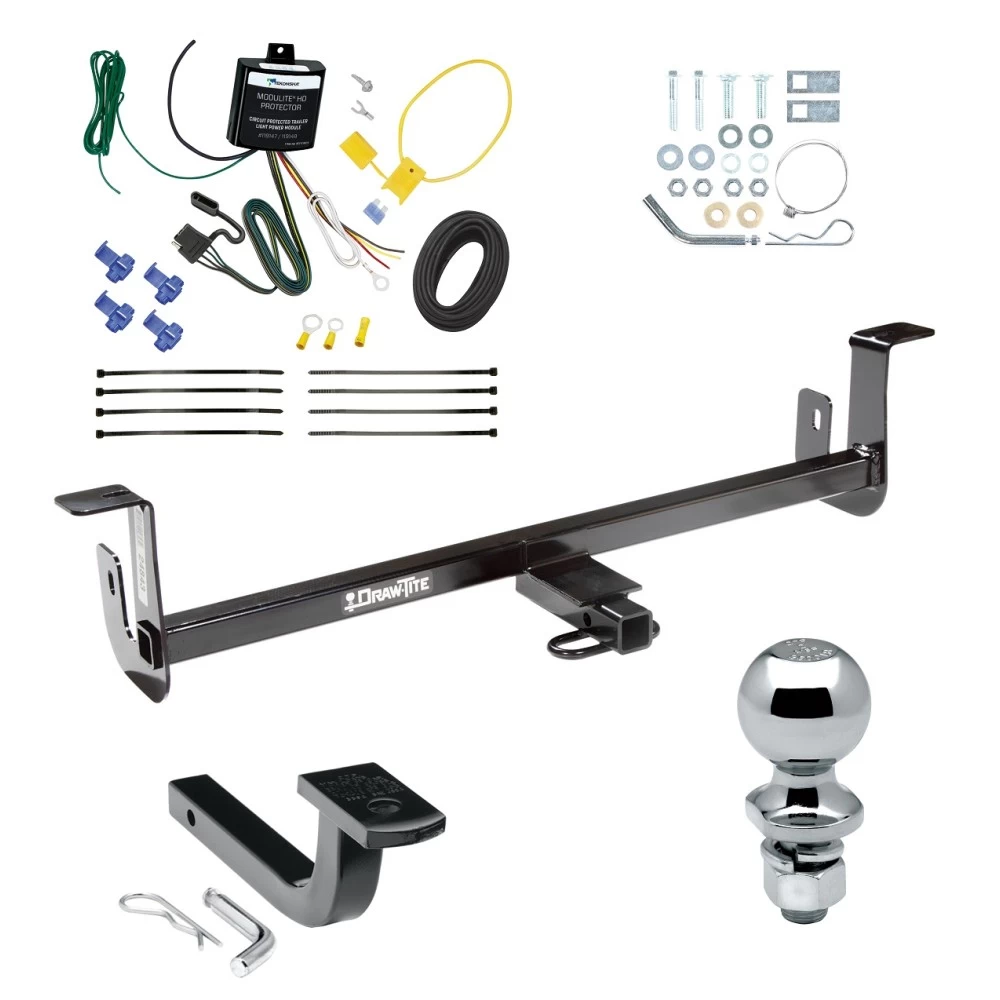 Trailer Tow Hitch For 10-13 Mazda 3 Hatchback w/ LED Taillights Complete Package w/ Wiring Draw Bar and 2" Ball